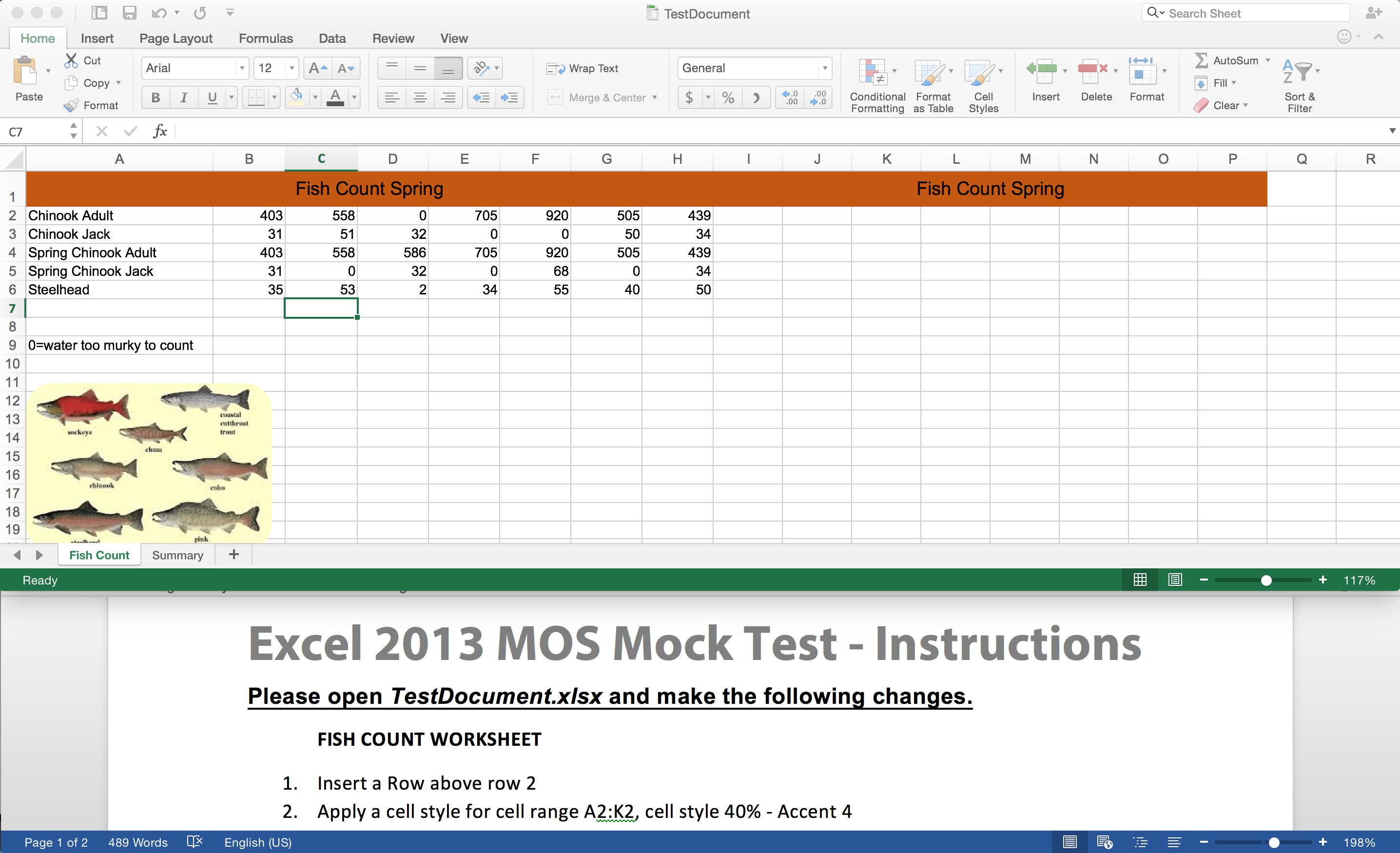 excel 2013 mock mos test king county library system